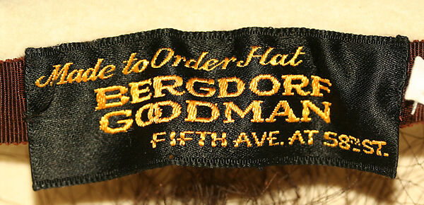 Toque, Bergdorf Goodman (American, founded 1899), wool, American
