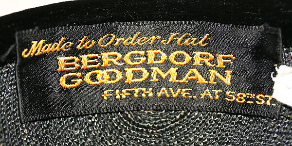 Hat, Bergdorf Goodman (American, founded 1899), straw, silk, American