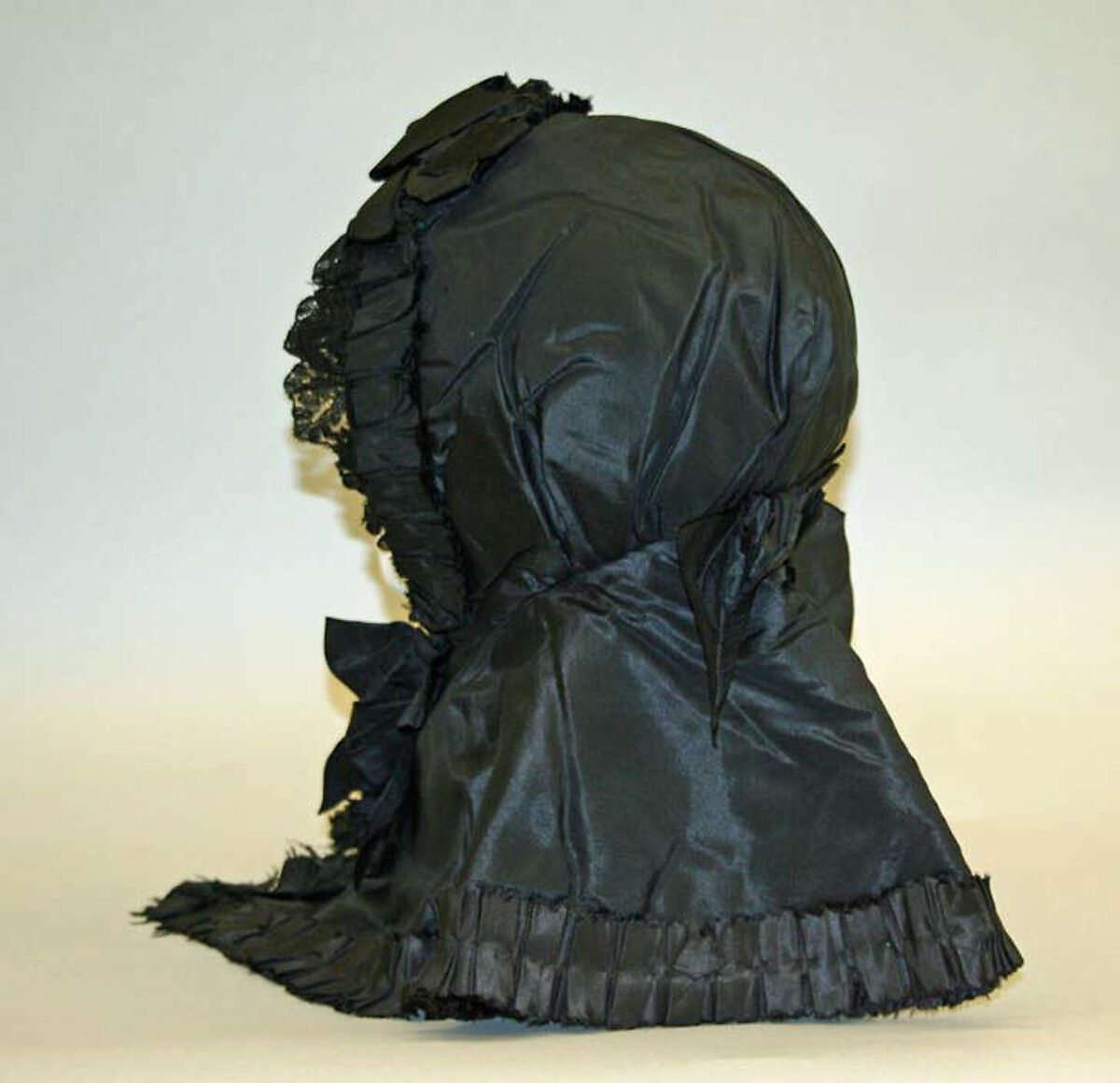 Hood, silk, American