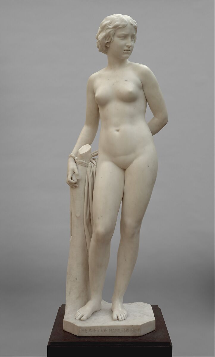 The White Captive, Erastus Dow Palmer (American, Pompey, New York 1817–1904 Albany, New York), Marble, American 