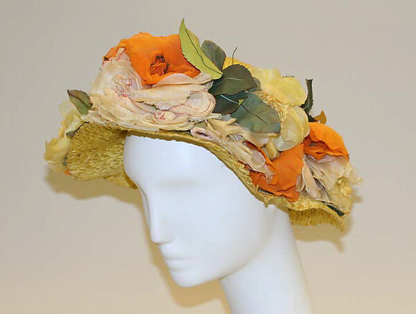 Hat, Sally Victor (American, 1905–1977), straw, silk, American