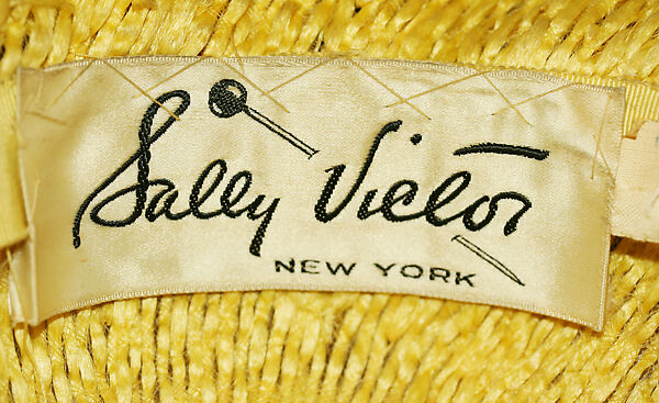 Hat, Sally Victor (American, 1905–1977), straw, silk, American