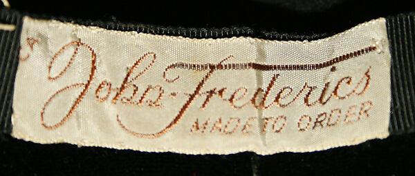 Hat, John-Frederics, Inc. (American, 1929–1948), wool, silk, American