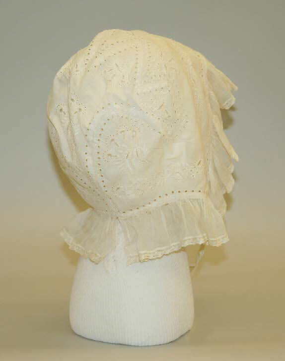 Morning cap, cotton, silk, American