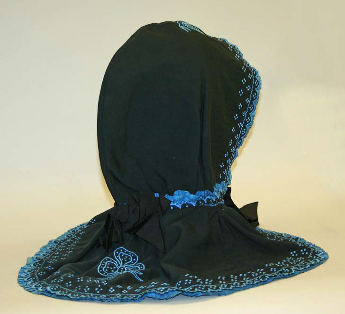 Hood, wool, silk, American