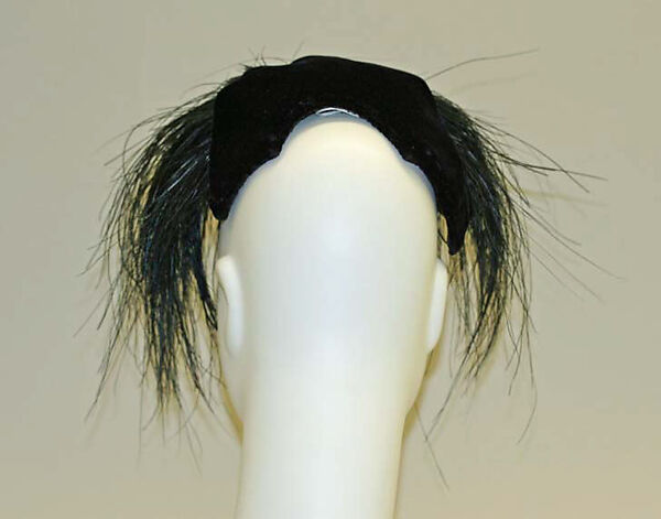 Dinner hat, silk, feathers, probably French