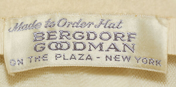 Hat, Bergdorf Goodman (American, founded 1899), wool, synthetic fiber, American