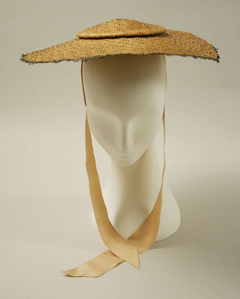 Bergère hat, straw, British 