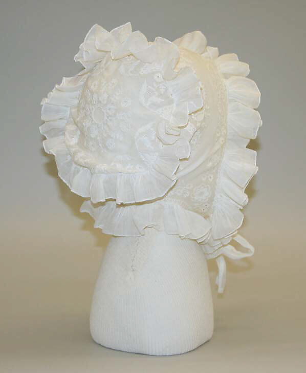 Bonnet, cotton, probably American