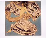Figure, Maxfield Parrish (American, Philadelphia, Pennsylvania 1870–1966 Plainfield, New Hampshire), Watercolor, black ink, black chalk, varnish, and cut-out paper on off-white wove paper, American