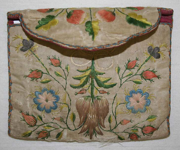 Bag, silk, probably European 