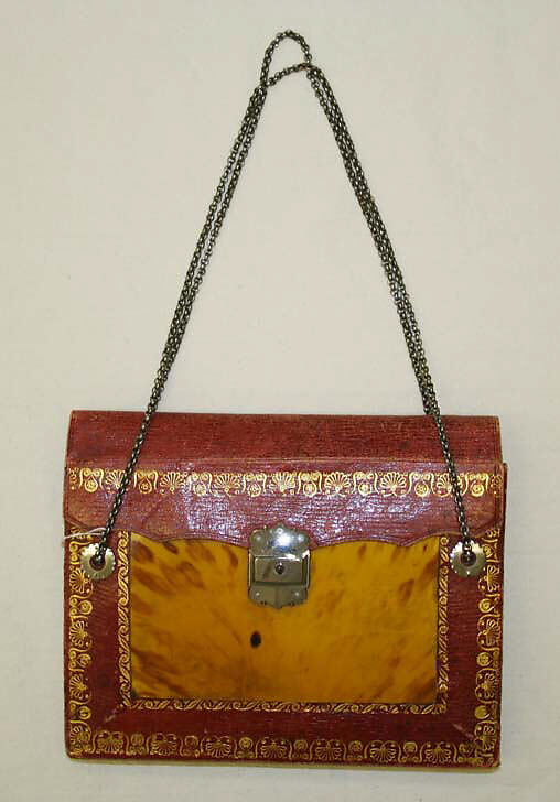 Purse, leather, metal, European 