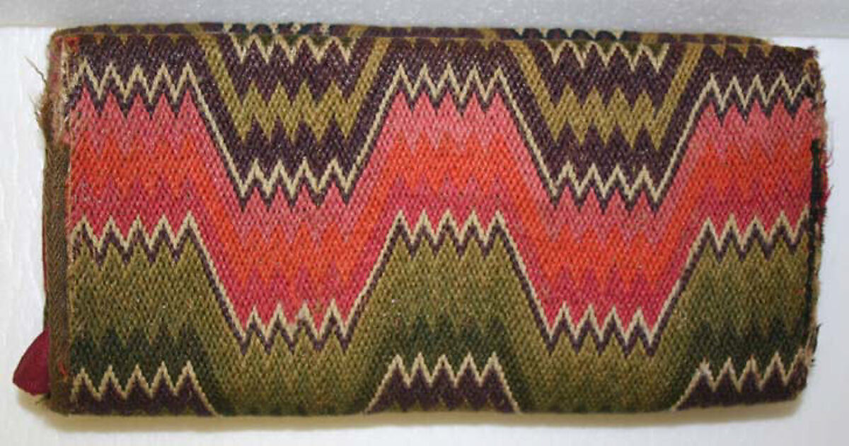 Purse, wool, flax (?), British 