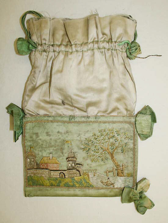 Reticule, silk, French