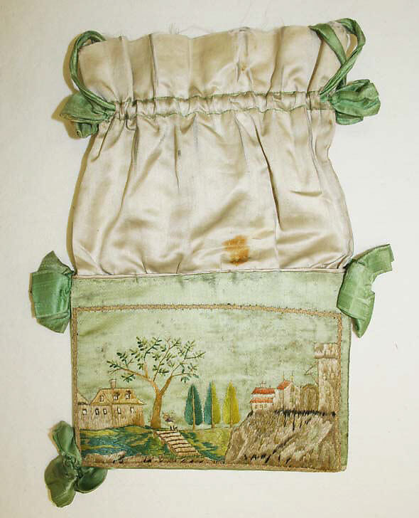 Reticule, silk, French 