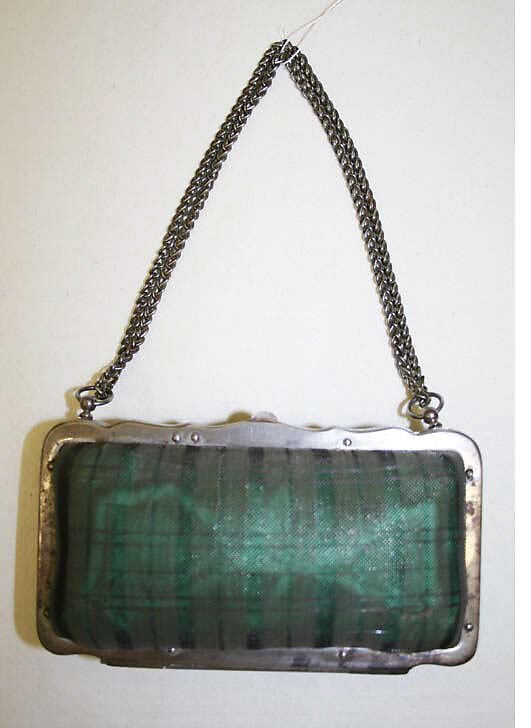 Purse, metal, silk, American 