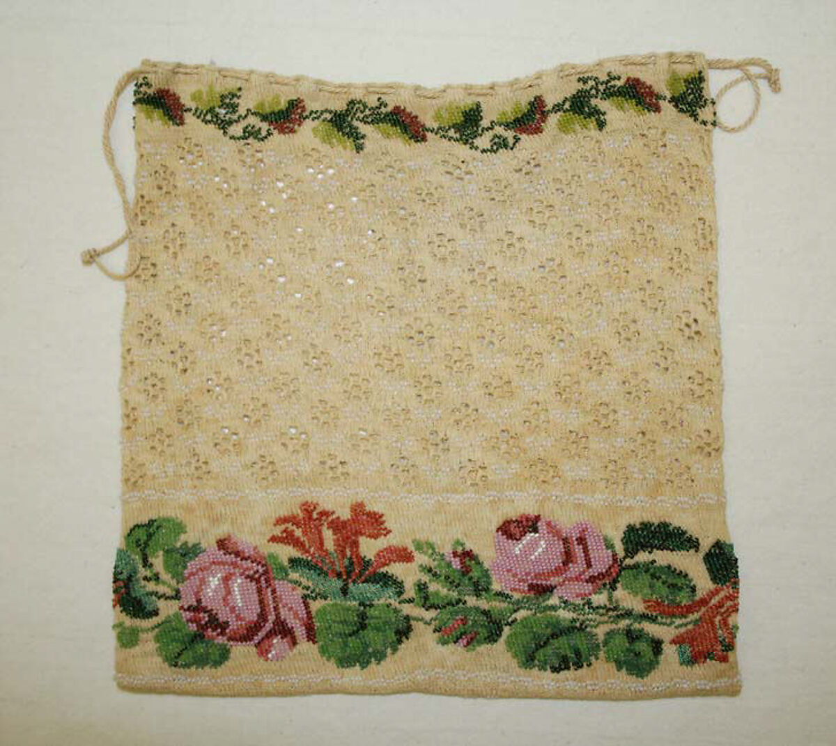Drawstring bag, cotton, glass, French 