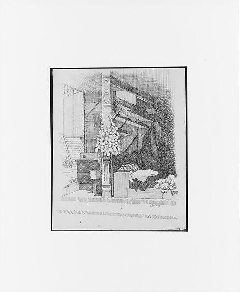 Public Market—Rio de Janeiro, Ethel Paxson (American, 1882–1982), Black ink and graphite on off-white wove paper, American