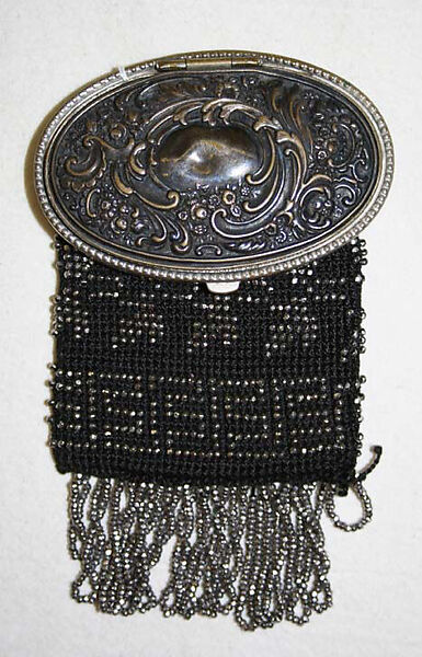 Purse, cotton, metal, American 