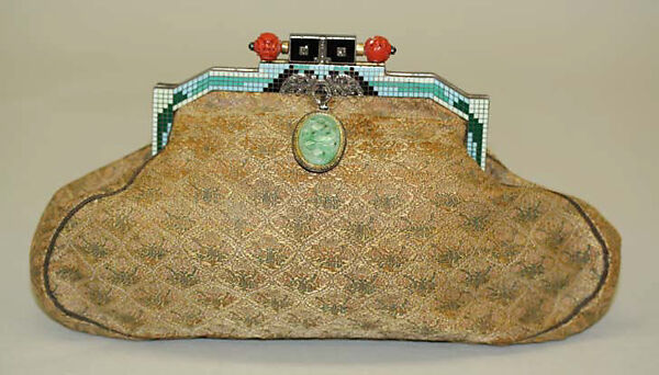 Evening bag, silk, probably French
