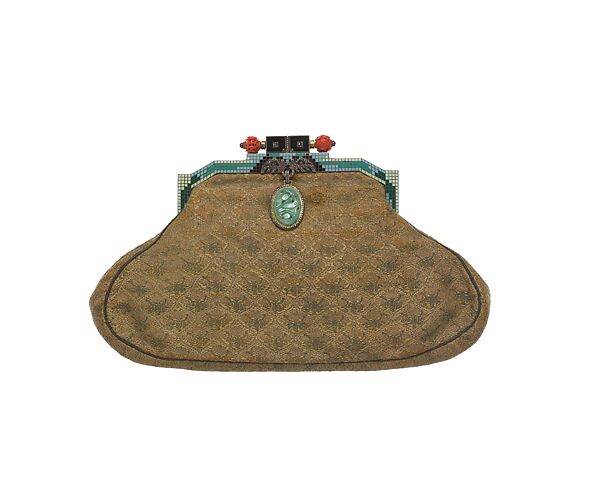 Evening bag, silk, probably French