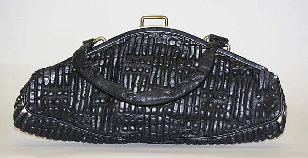 Purse, Harry Rosenfeld, leather, silk, American 