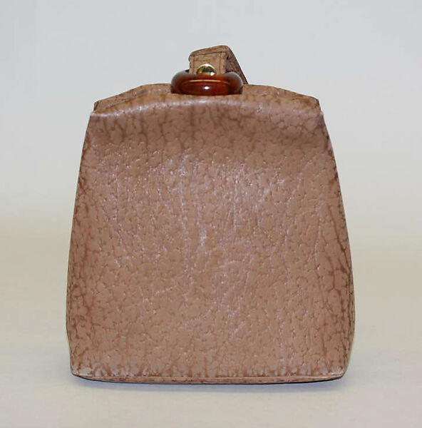 Purse, leather, metal, glass, American or European
