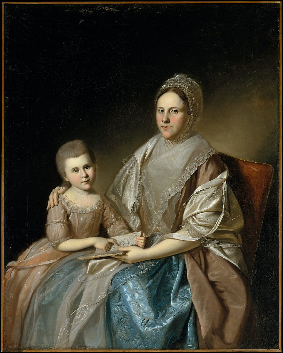 Mrs. Samuel Mifflin and Her Granddaughter Rebecca Mifflin Francis, Charles Willson Peale (American, Chester, Maryland 1741–1827 Philadelphia, Pennsylvania), Oil on canvas, American 