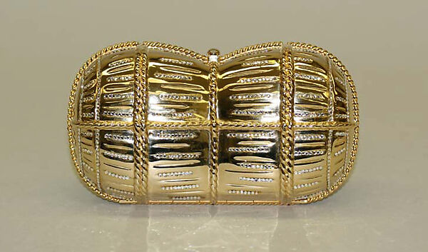 Minaudière, Judith Leiber (American, born Hungary, Budapest 1921–2018 Springs, New York), metal, leather, silk, American