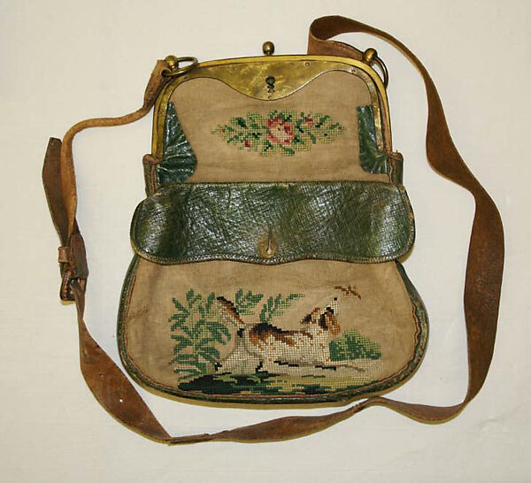 Purse, leather, wool, European 