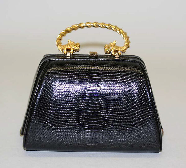 Purse, Morris Moskowitz, leather, metal, American 