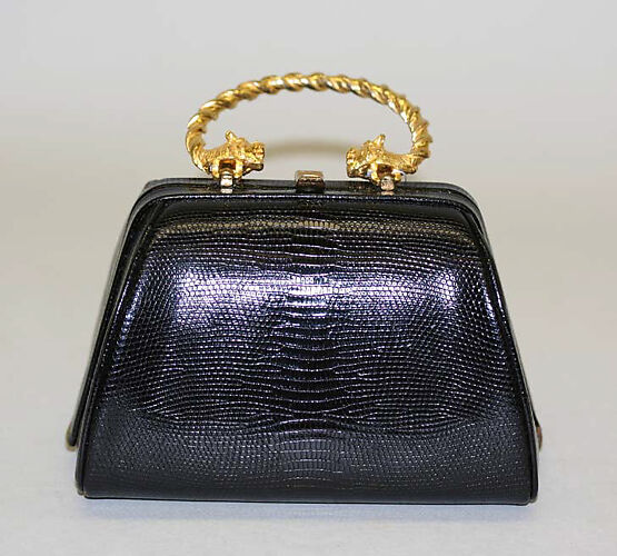 Vintage mm Morris Moskowitz Blue Taffeta Silk Interior Handbag with Change Purse on Chain Comb Mirror Zippered Pocket