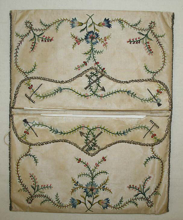 Purse, silk, metal, French