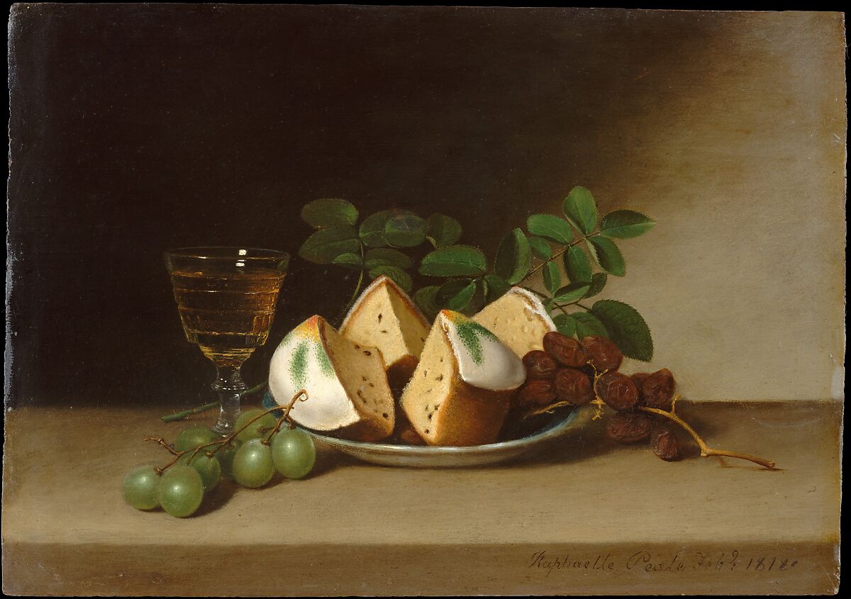 Still Life with Cake, Raphaelle Peale  American, Oil on wood, American