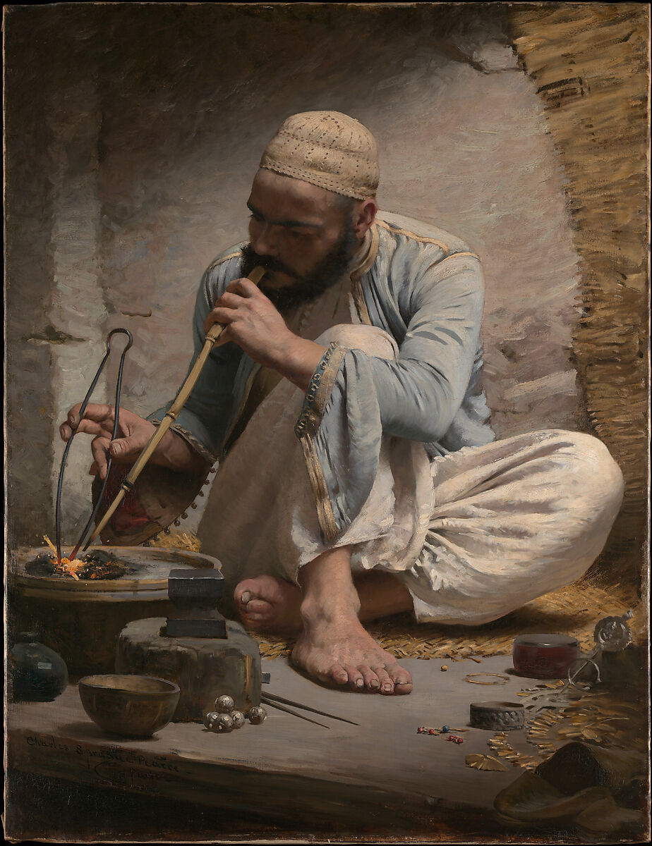 The Arab Jeweler, Charles Sprague Pearce (1851–1914), Oil on canvas, American 