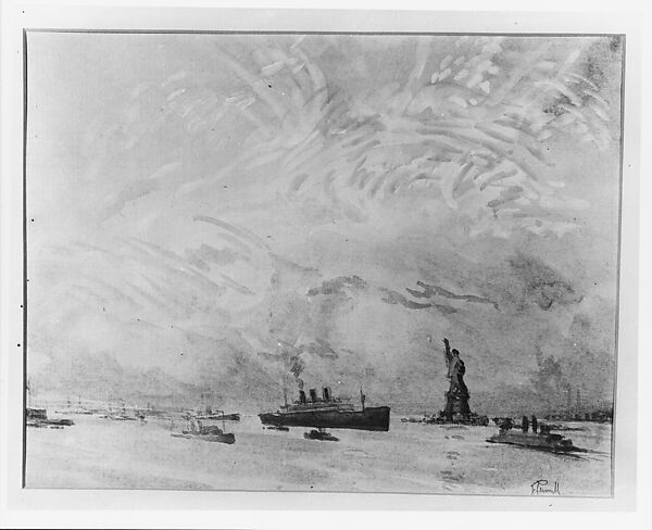 Booze Coming in Bootleggers Standing By, Joseph Pennell (American, Philadelphia, Pennsylvania 1857–1926 New York), Watercolor and gouache on off-white wove paper, American