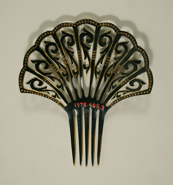 Comb, plastic (cellulose nitrate), glass, American or European