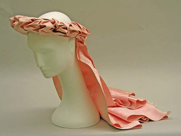 Headdress, silk, metal, American 