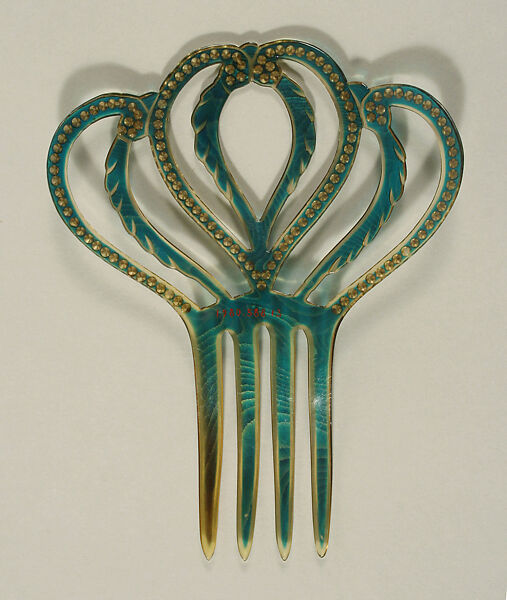 Comb, plastic (cellulose nitrate), glass, American or European