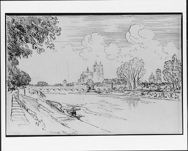 Tours from the River, Joseph Pennell (American, Philadelphia, Pennsylvania 1857–1926 New York), Black ink and graphite on off-white wove paper, American