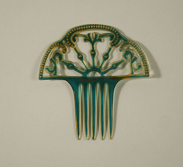 Comb, plastic (cellulose nitrate), glass, American or European