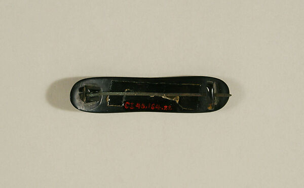 Barrette, plastic (cellulose nitrate), metal, American
