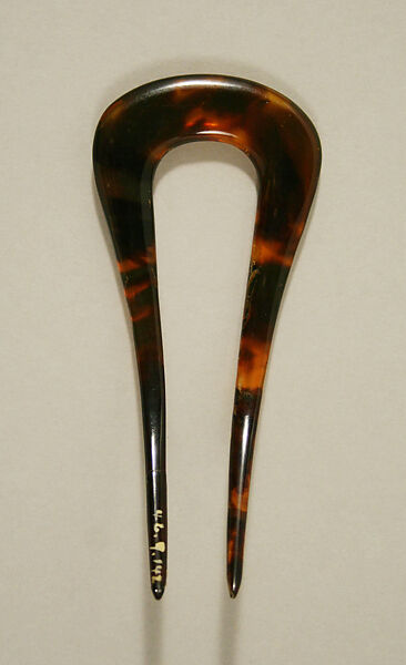 Hairpin, plastic (cellulose nitrate), probably American