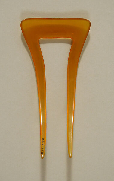 Hairpin, plastic (cellulose nitrate), probably American