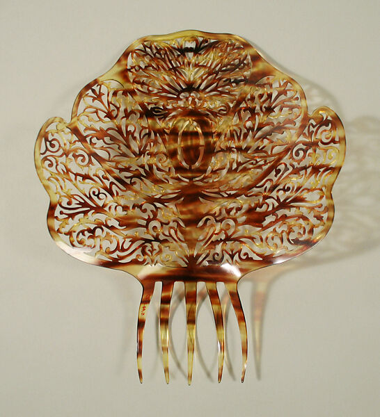 Comb, plastic (cellulose nitrate), probably Spanish