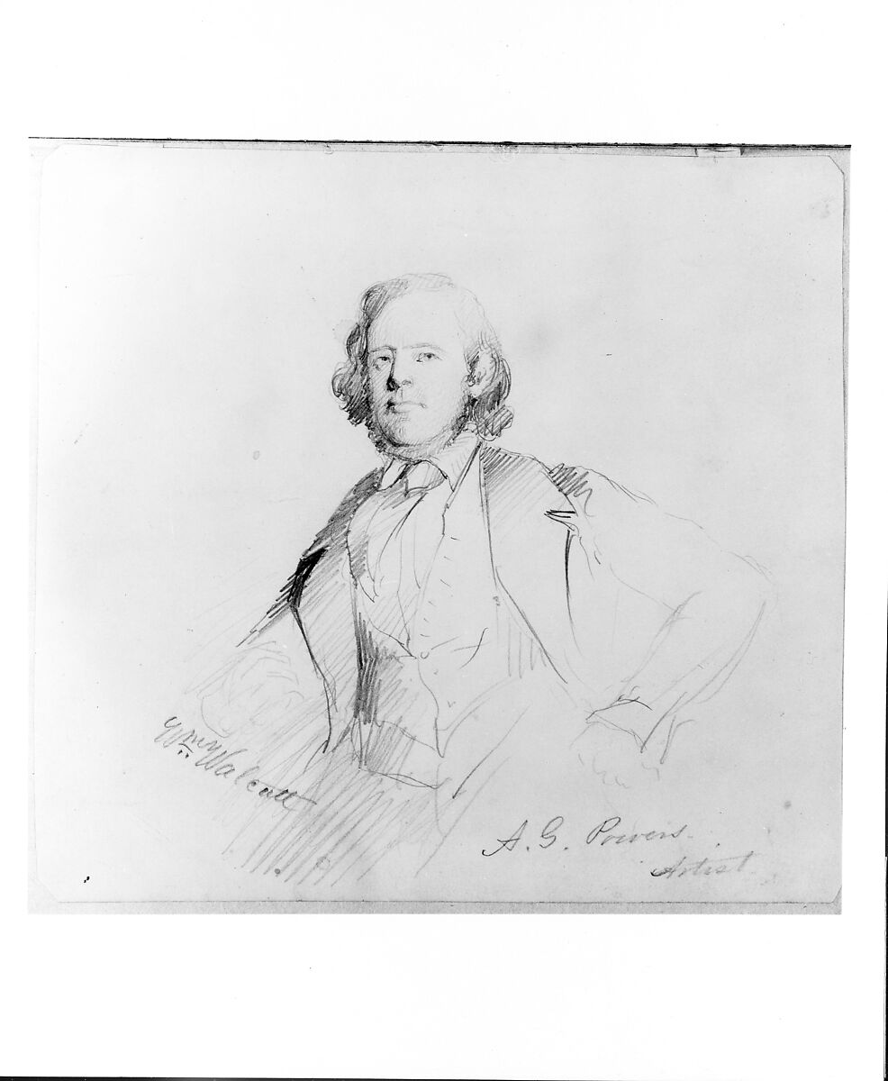 William Walcott (from McGuire Scrapbook), Alenson G. Powers (ca. 1817–ca. 1867), Graphite on off-white wove paper, American