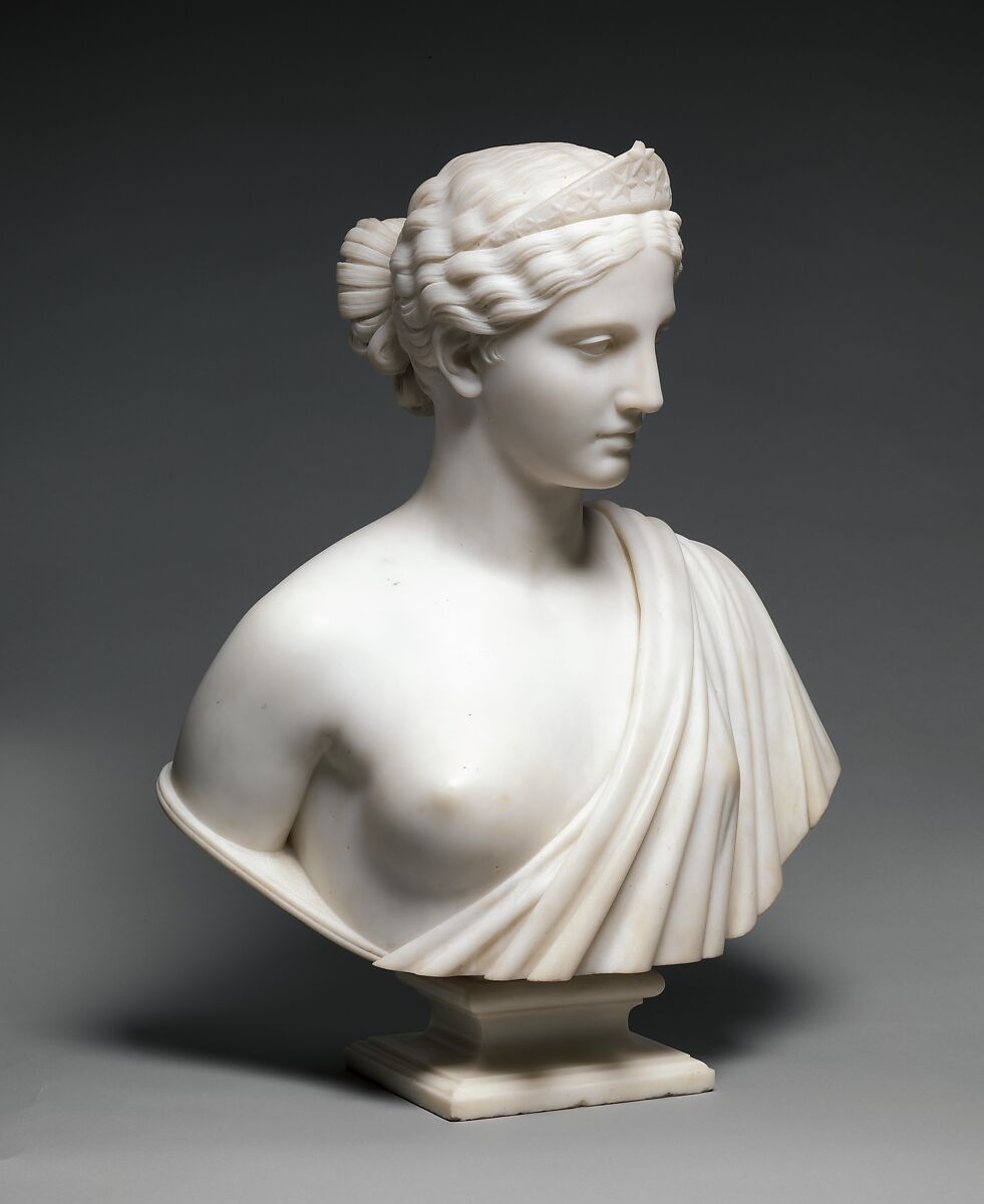 America, Hiram Powers (American, Woodstock, Vermont 1805–1873 Florence), Marble, American