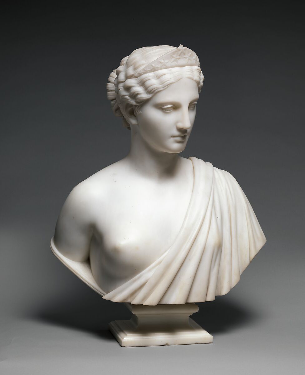 America, Hiram Powers (American, Woodstock, Vermont 1805–1873 Florence), Marble, American