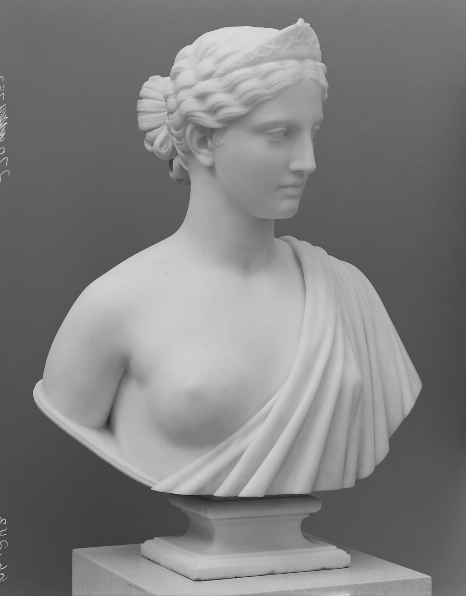 America, Hiram Powers (American, Woodstock, Vermont 1805–1873 Florence), Marble, American