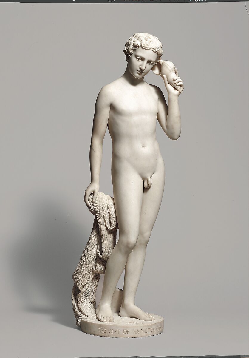 Fisher Boy, Hiram Powers (American, Woodstock, Vermont 1805–1873 Florence), Marble, American
